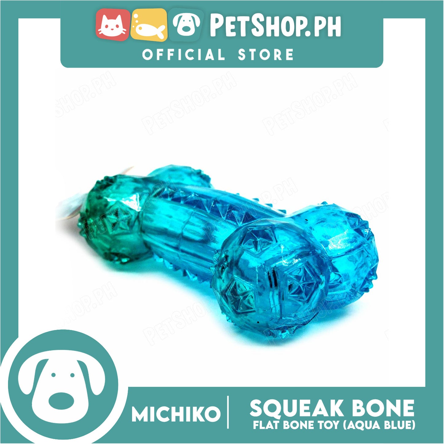 Michiko Flat Bone Aqua Blue