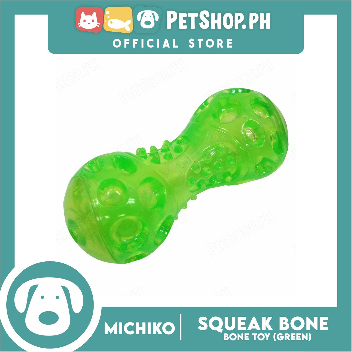 Michiko Large Squeak Bone Green