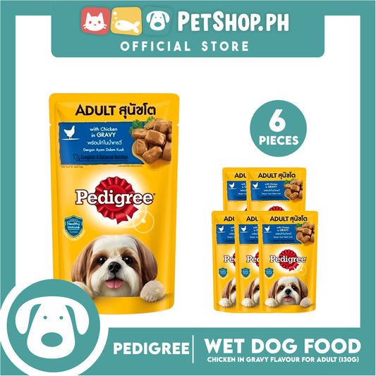 6pcs Pedigree Chicken Chunks Flavor In Gravy 130g Dog Food Wet Food