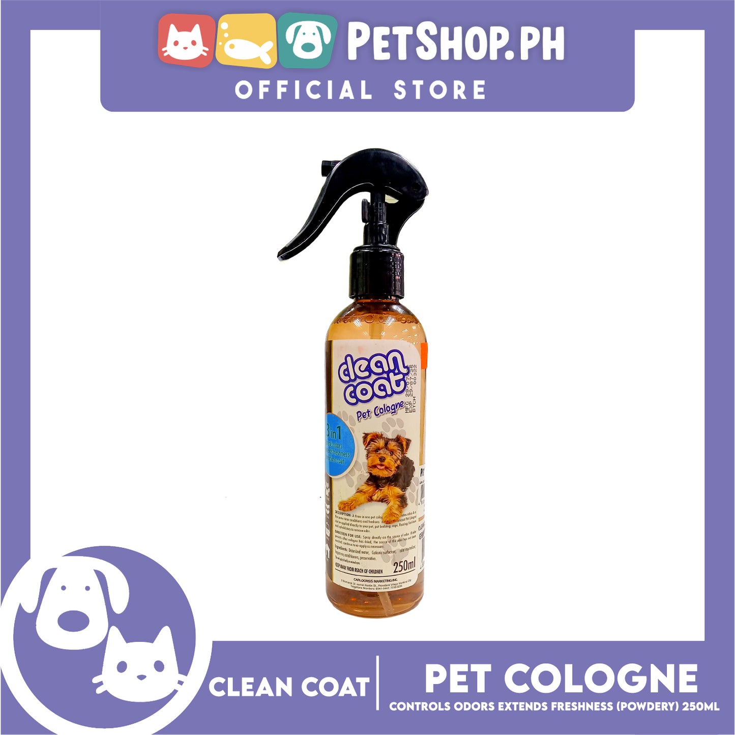 Clean Coat Pet Cologne (Powdery) 250ml