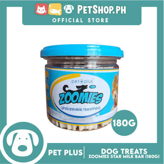 Pet Plus Zoomies Star Milk Bars Dog Treat 180g