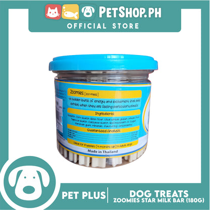 Pet Plus Zoomies Star Milk Bars Dog Treat 180g