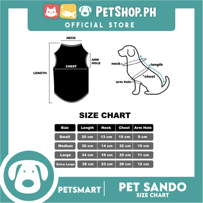 Pet Sando Apparel Character Design With Yellow Piping Sando DG-CTN125XL (Extra Large) Perfect Fit For Dogs And Cats, Pet Clothes, Soft and Comfortable Pet Clothing