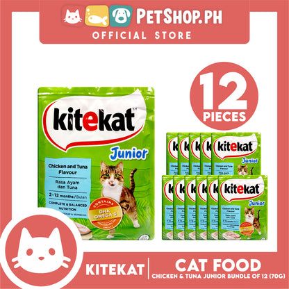 9pcs Kitekat Wet Cat Food in Pouch for Junior 70g (Chicken and Tuna)