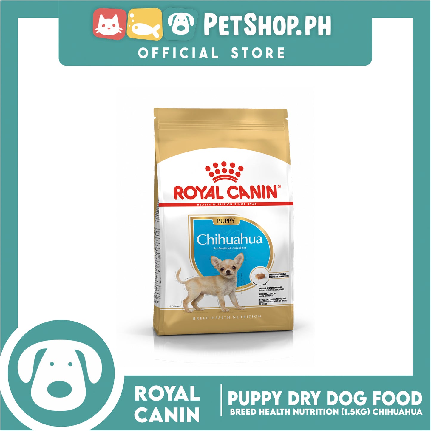 Royal Canin Chihuahua Puppy (1.5kg) Dry Dog Food - Breed Health Nutrition