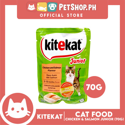 12pcs Kitekat Wet Cat Food in Pouch Junior 70g (Chicken and Salmon)