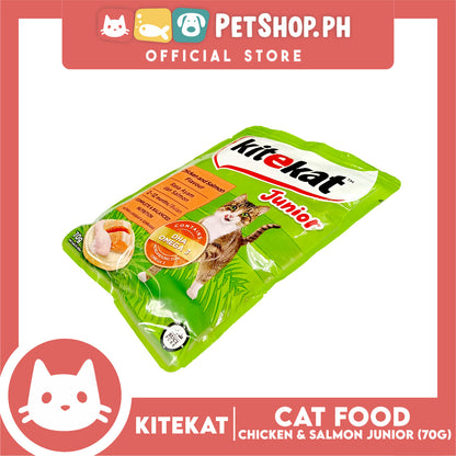 12pcs Kitekat Wet Cat Food in Pouch Junior 70g (Chicken and Salmon)