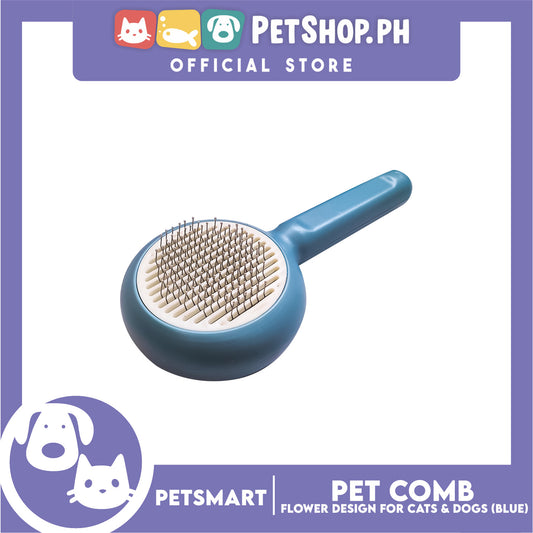 Pet Comb Easy Clean Flower Design (Blue)
