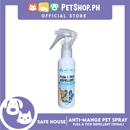 Safe House Natural Pet Care Solutions Flea and tick Repellent Pet Spray 100ml