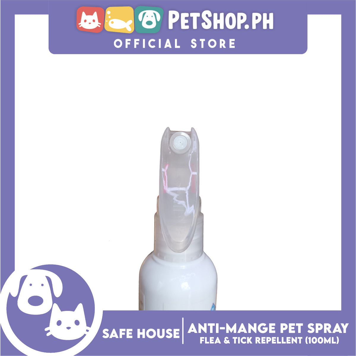 Safe House Natural Pet Care Solutions Flea and tick Repellent Pet Spray 100ml