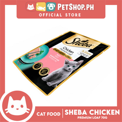 12pcs Sheba Kitten Chicken Premium Loaf 70g Fine Food for Kitten