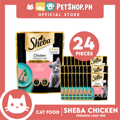 24pcs Sheba Kitten Chicken Premium Loaf 70g Fine Food for Kitten