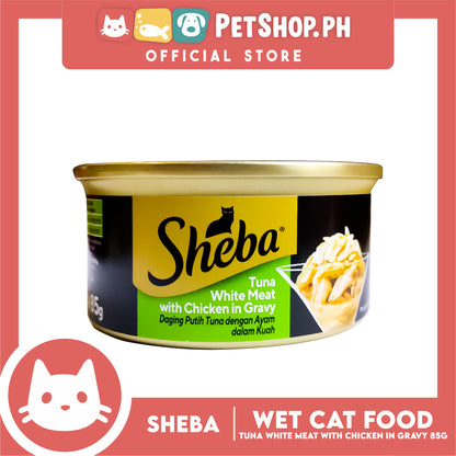 6pcs Sheba Succulent Tuna and Snapper in Gravy 85g Grain-Free Cat Wet Food