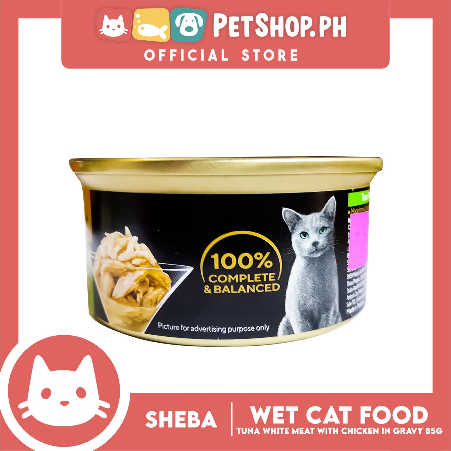 6pcs Sheba Succulent Tuna and Snapper in Gravy 85g Grain-Free Cat Wet Food