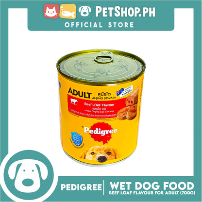 Pedigree Beef Loaf Flavour 700g For Adult, Canned Dog Food