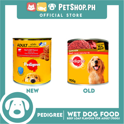 Pedigree Beef Loaf Flavour 700g For Adult, Canned Dog Food
