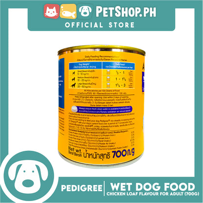 Pedigree Chicken Loaf Flavour 700g For Adult, Canned Dog Food