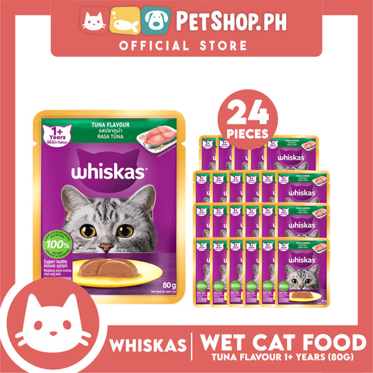 24pcs Whiskas Tuna Pouch Wet Cat Food 80g Tuna Flavour