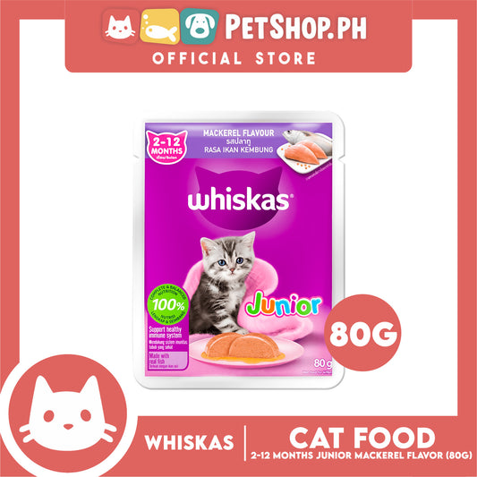 Whiskas Junior Mackerel Pouch Wet Cat Food 80g