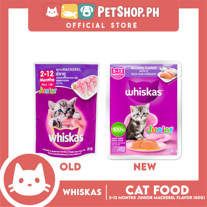 6pcs Whiskas Junior Mackerel Pouch Wet Cat Food 80g