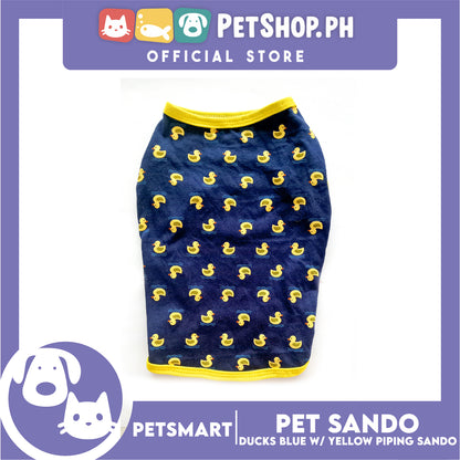 Pet Sando Ducks Design, Blue with Yellow Piping Colors (Medium)