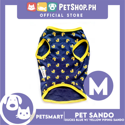 Pet Sando Ducks Design, Blue with Yellow Piping Colors (Medium)