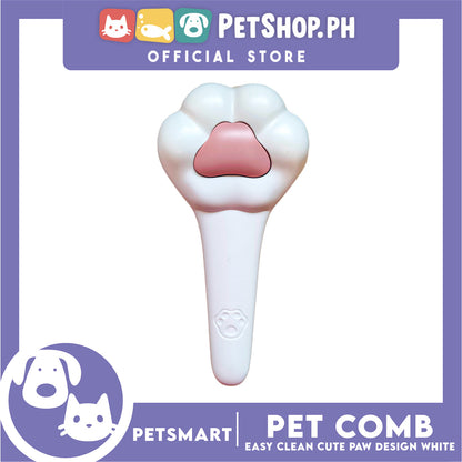Pet Comb Easy Clean Cute Paw Design (White)