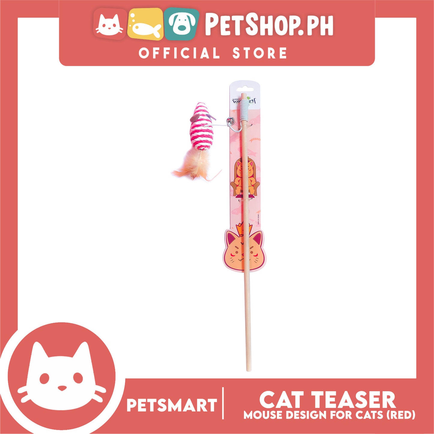 Pet Toy Cat Teaser Mouse Design (Red)