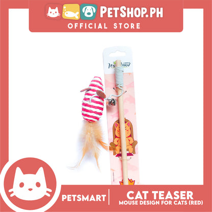 Pet Toy Cat Teaser Mouse Design (Red)