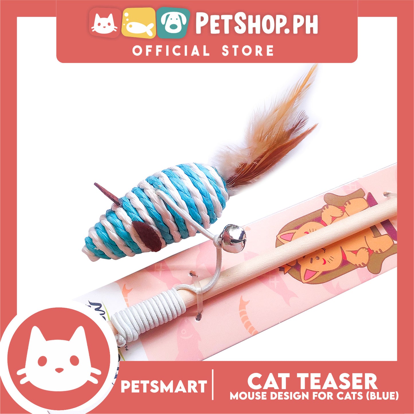 Pet Toy Cat Teaser Mouse Design (Blue)