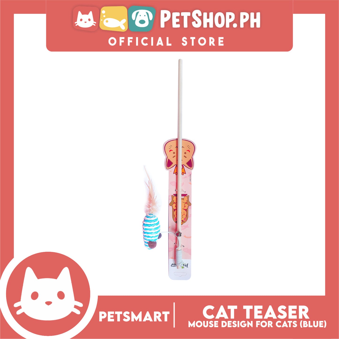 Pet Toy Cat Teaser Mouse Design (Blue)