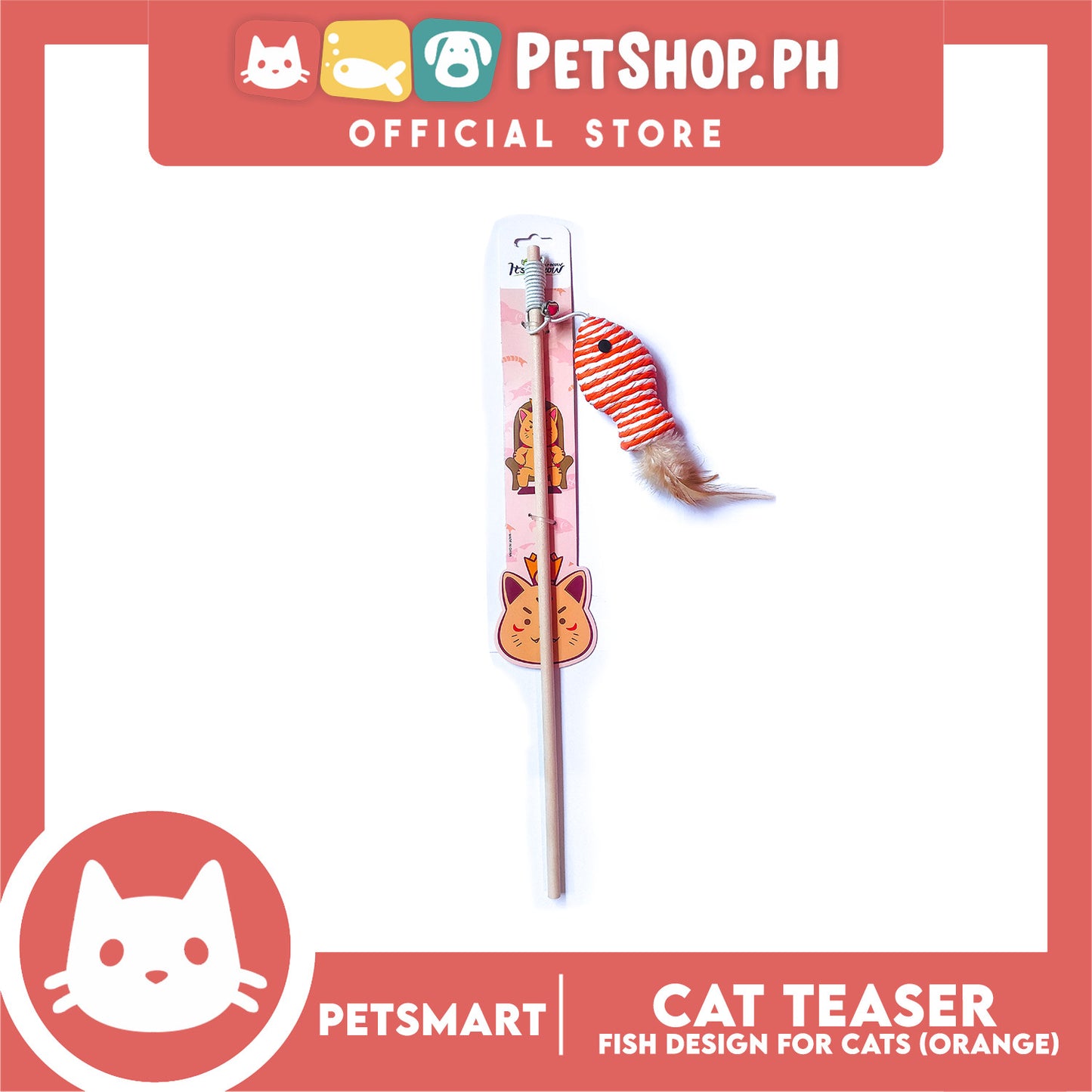 Pet Toy Cat Teaser Fish (Orange)