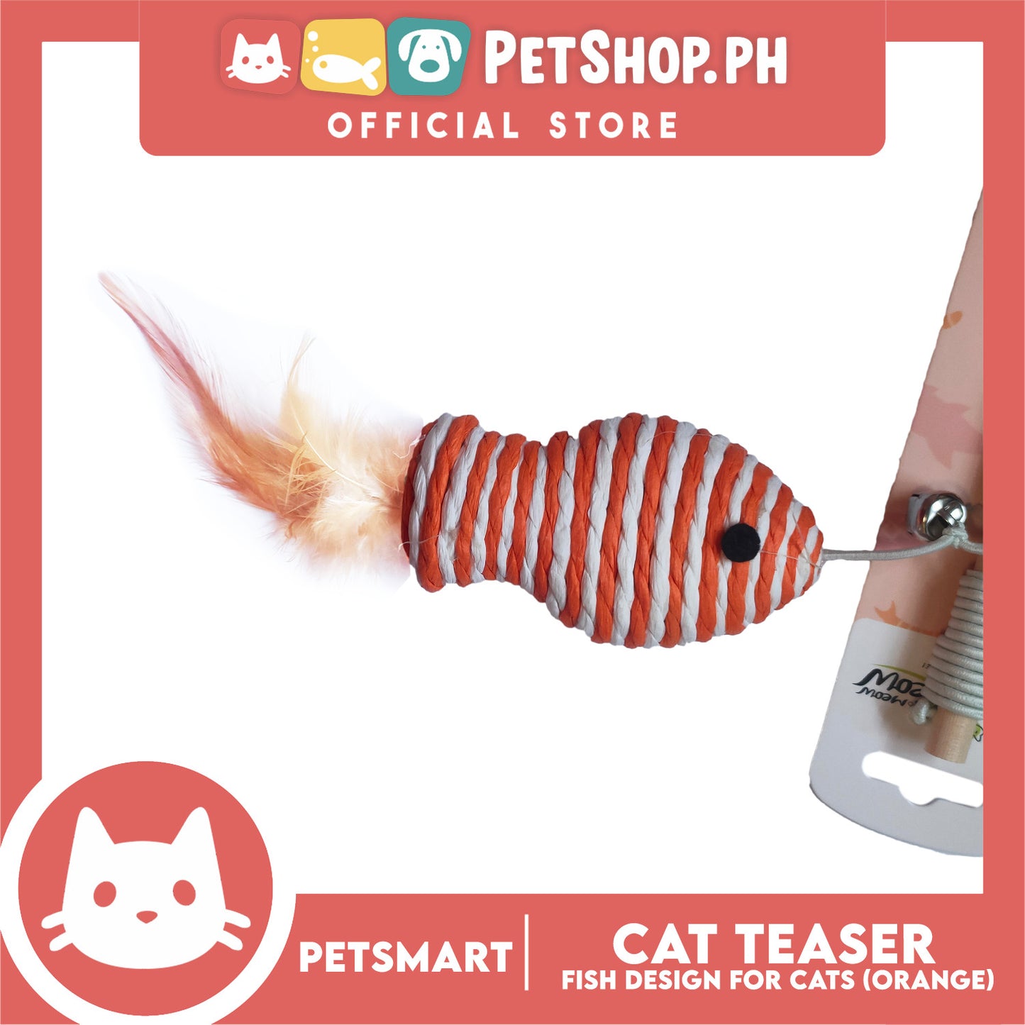 Pet Toy Cat Teaser Fish (Orange)