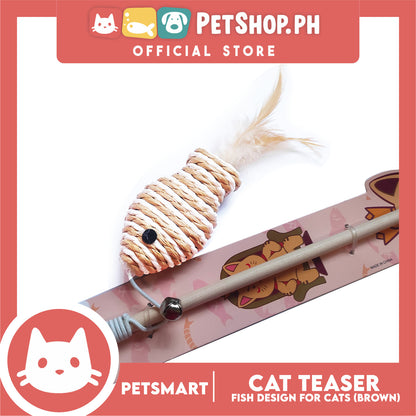 Pet Toy Cat Teaser Fish Design (Brown)