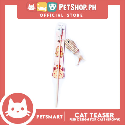 Pet Toy Cat Teaser Fish Design (Brown)