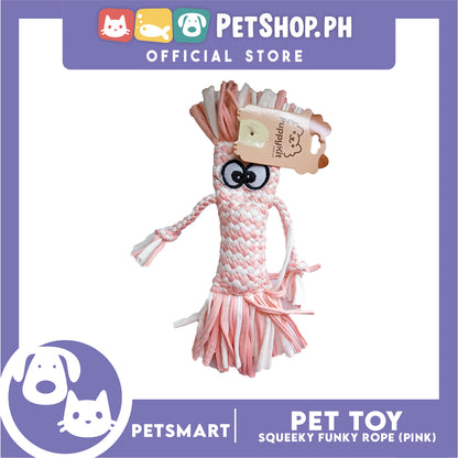Pet Toy Squeeky Funky Rope (Pink)