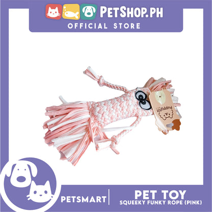 Pet Toy Squeeky Funky Rope (Pink)
