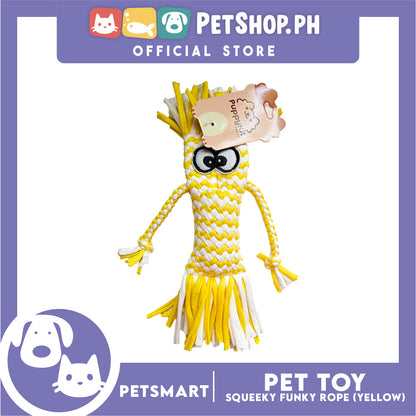 Pet Toy Squeeky Funky Rope (Yellow)