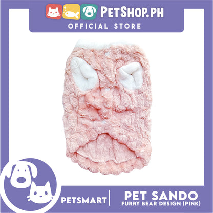 Pet Sando Furry Bear Design Pink (Medium) For Cats and Dogs
