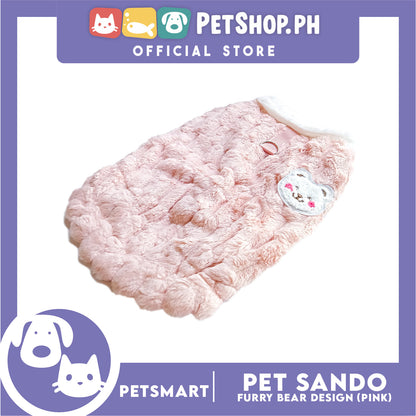 Pet Sando Furry Bear Design Pink (Medium) For Cats and Dogs