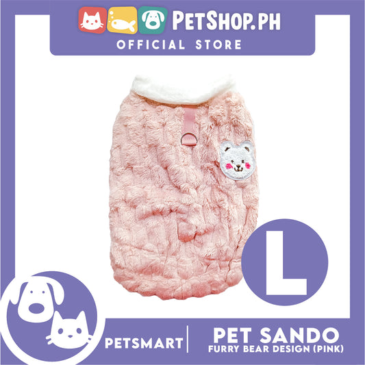 Pet Sando Furry Bear Design Pink (Large) For Cats and Dogs