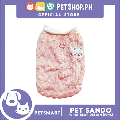 Pet Sando Furry Bear Design Pink (Large) For Cats and Dogs