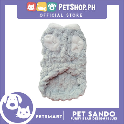 Pet Sando Furry Bear Design Blue (Large) For Cats and Dogs