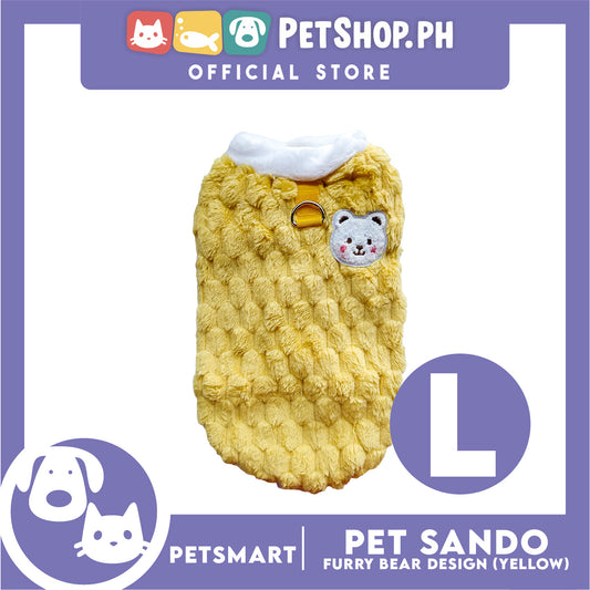 Pet Sando Furry Bear Design Yellow (Large) For Cats and Dogs