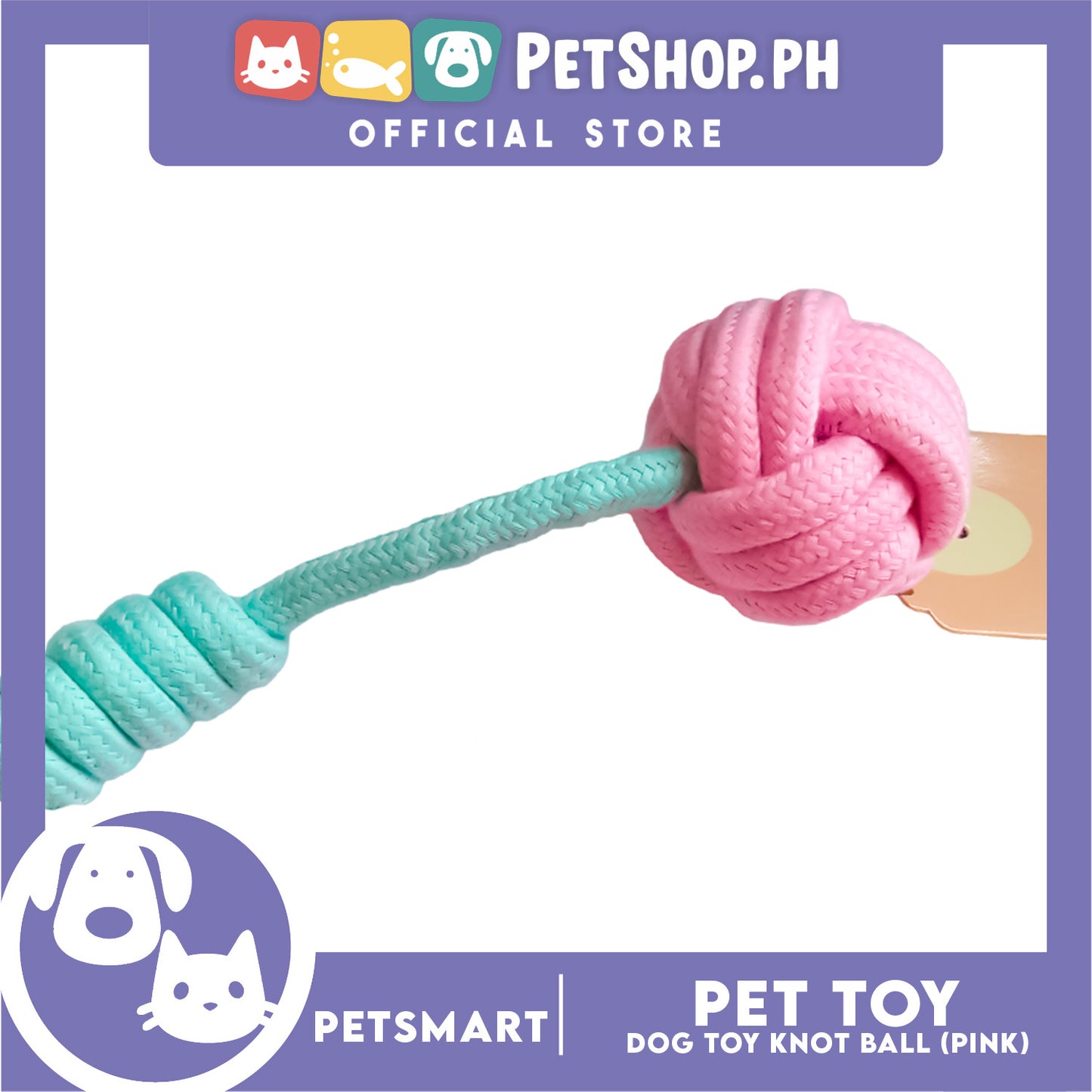 Pet Toy Knot Ball Design (Pink)