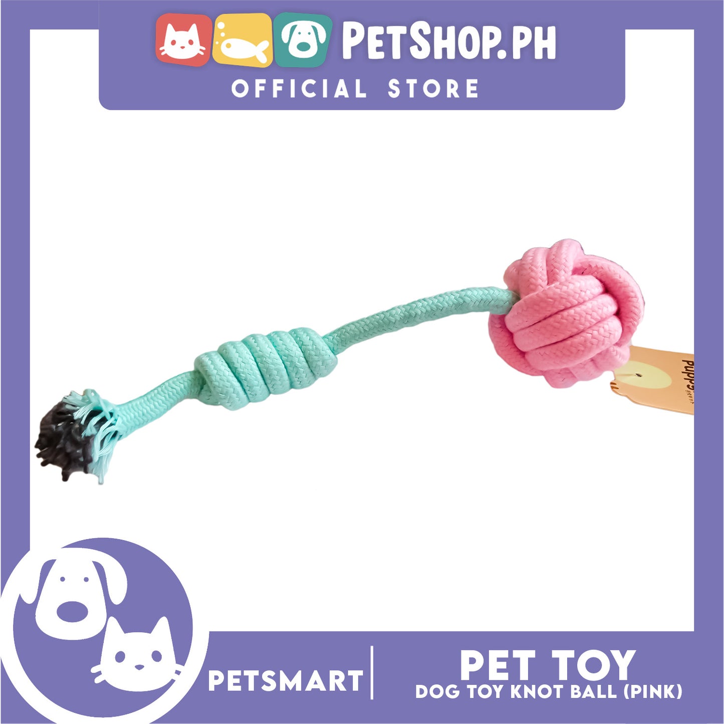 Pet Toy Knot Ball Design (Pink)