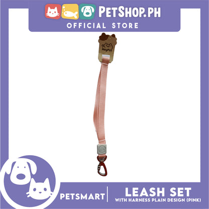 Pet Harness with Leash Plain Design (Pink)