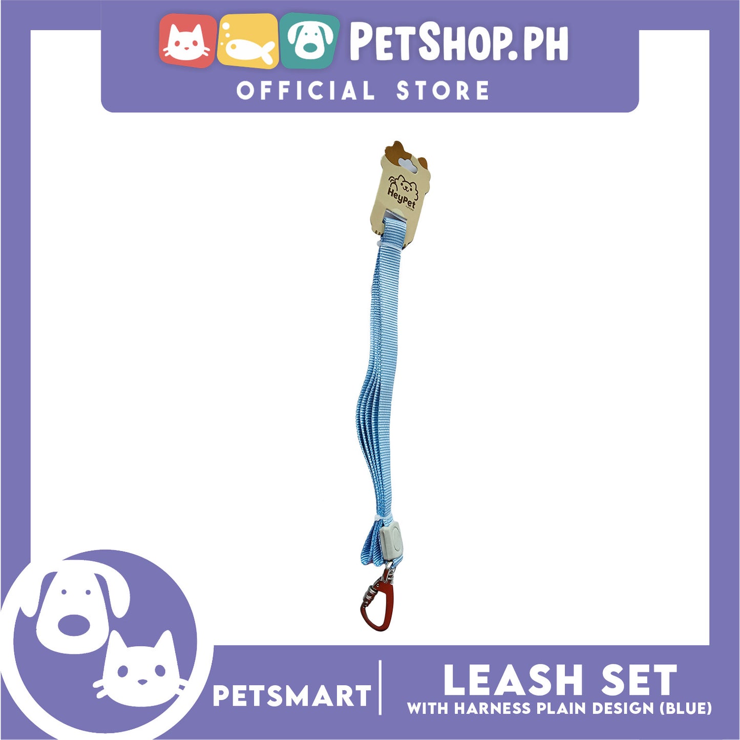 Pet Harness with Leash Plain Design (Blue)