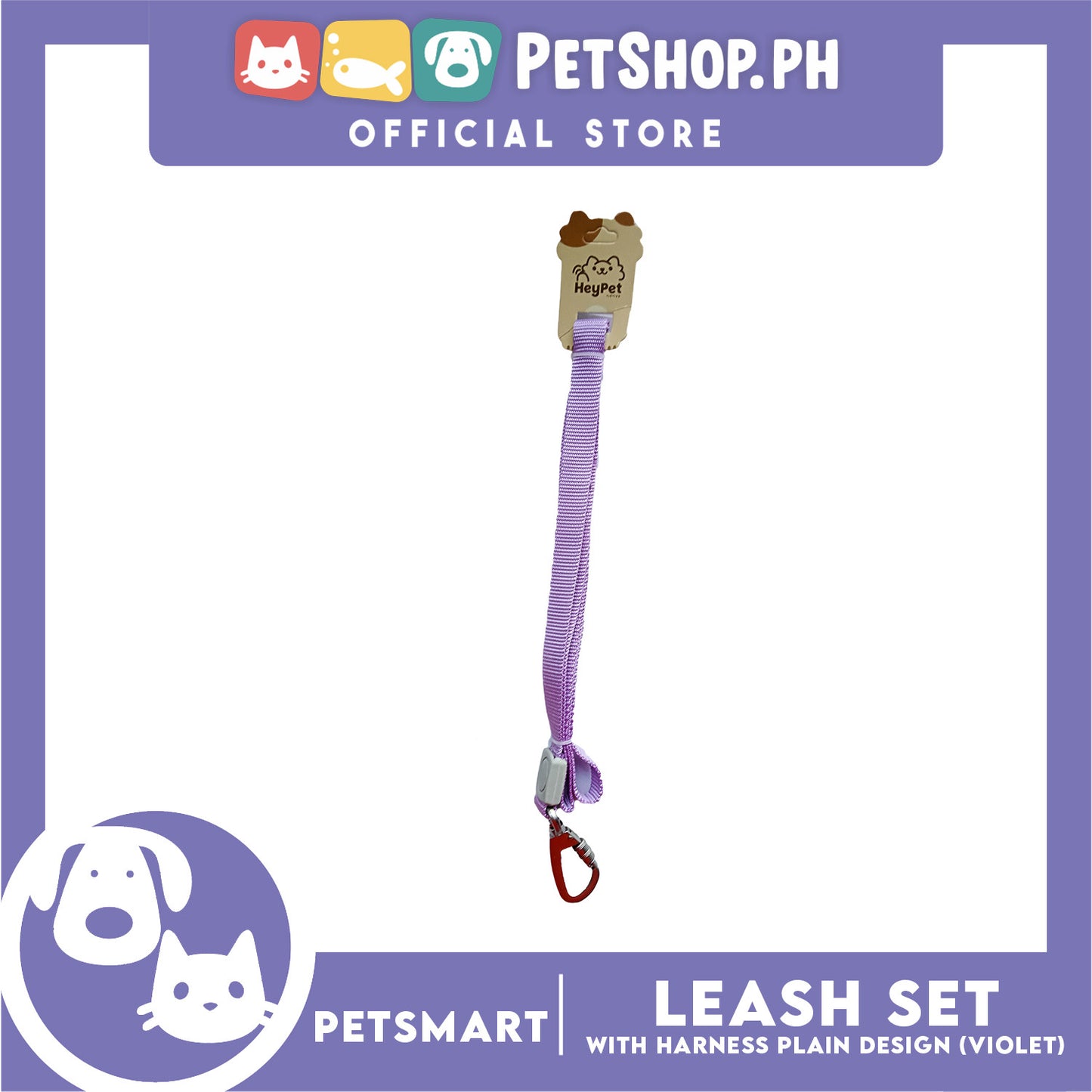 Pet Harness with Leash Plain Design (Violet)