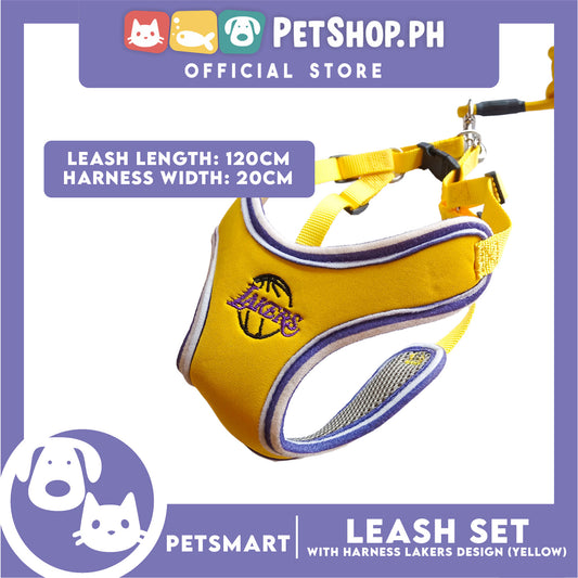 Pet Harness with Leash Lakers Basketball Design